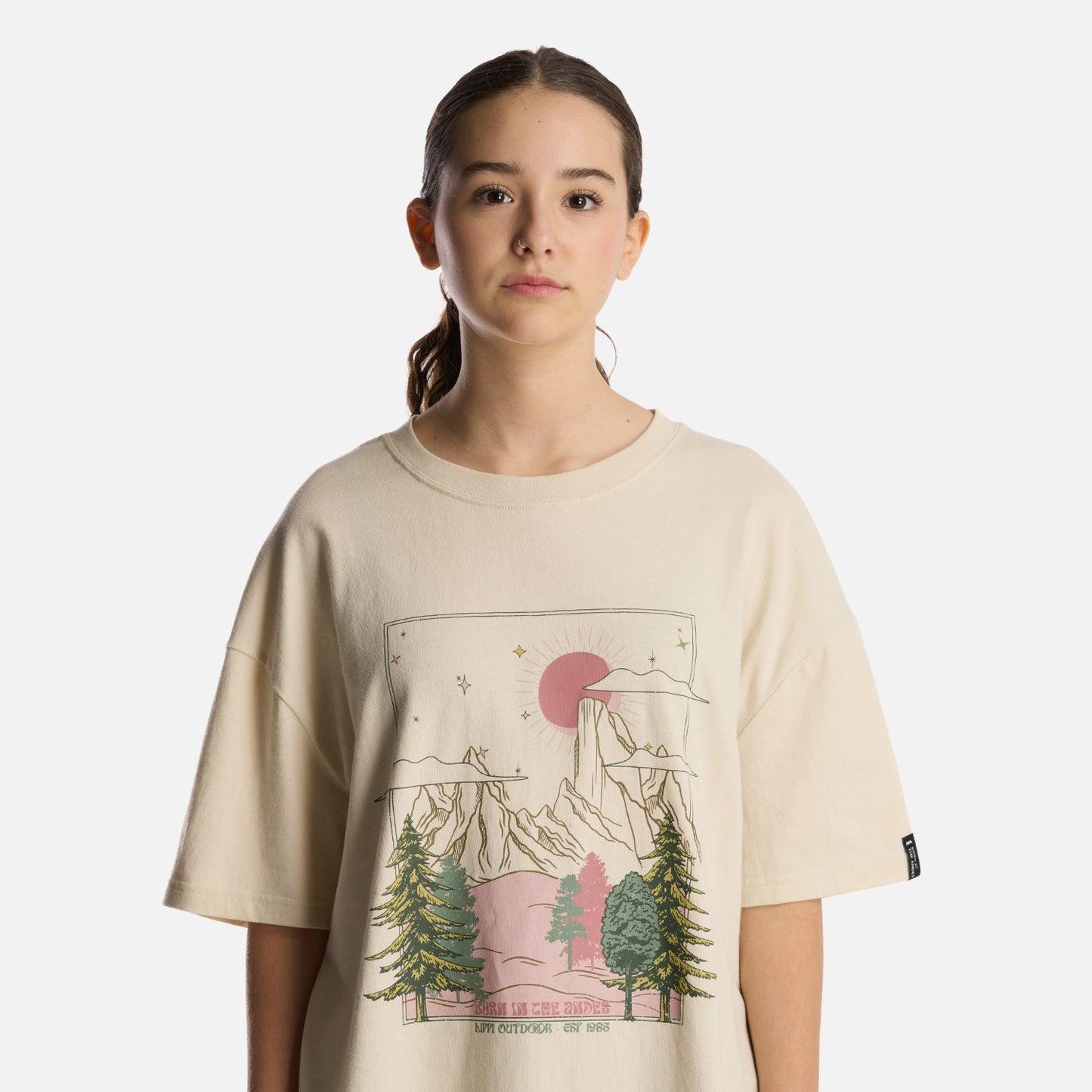 Polera Teen Girl Psychedelic Oversize T-Shirt Crema Lippi