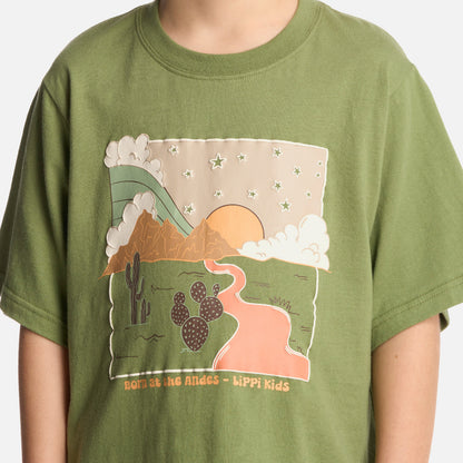 Polera Niño Desert Oversize T-Shirt Verde Lippi