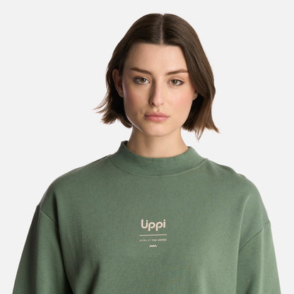 Polerón Mujer Ulmo Mid Point Crewneck Sweatshirt Jade Oscuro Lippi