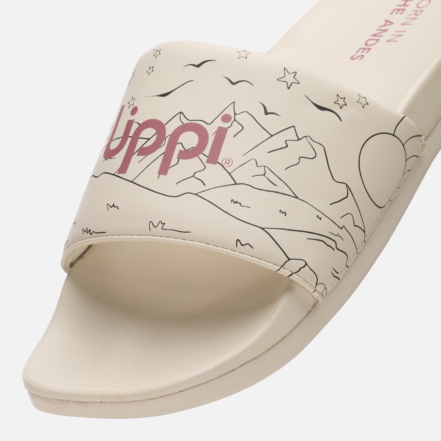 Sandalia Mujer Insigne Slide Print Crema Lippi