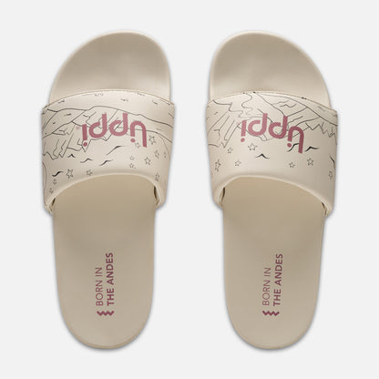 Sandalia Mujer Insigne Slide Print Crema Lippi