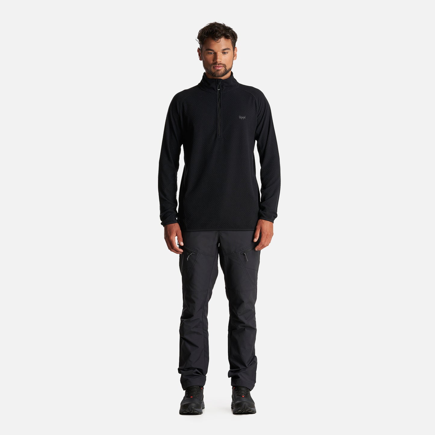 Poleron Hombre Jacaranda Nano-F 1/4 Zip Negro Lippi