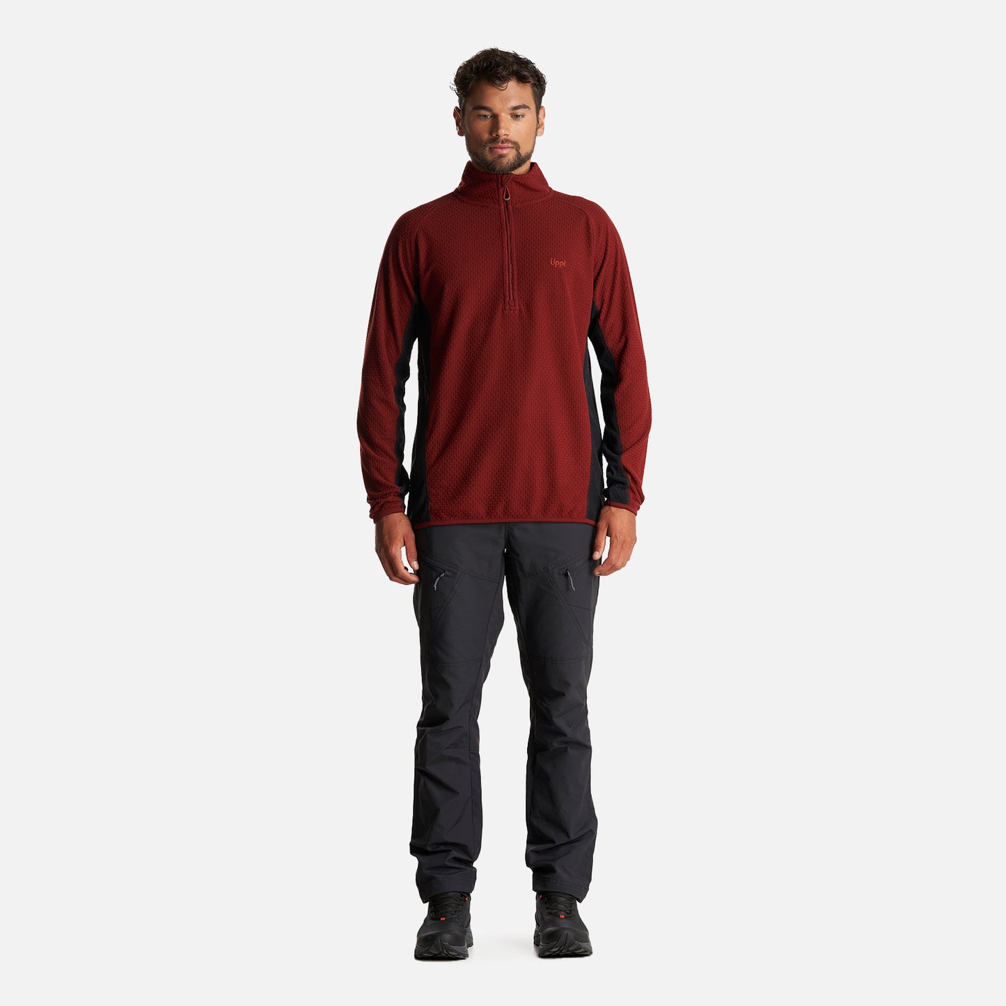 Poleron Hombre Jacaranda Nano-F 1/4 Zip Vino Lippi