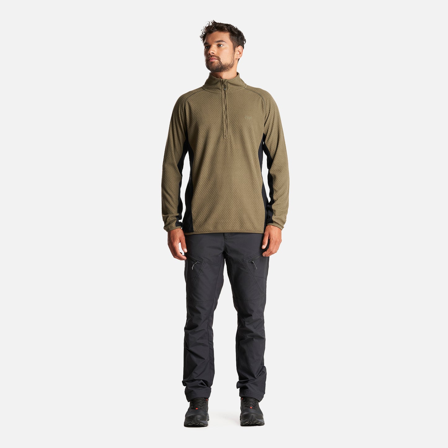 Poleron Hombre Jacaranda Nano-F 1/4 Zip Verde Militar Lippi