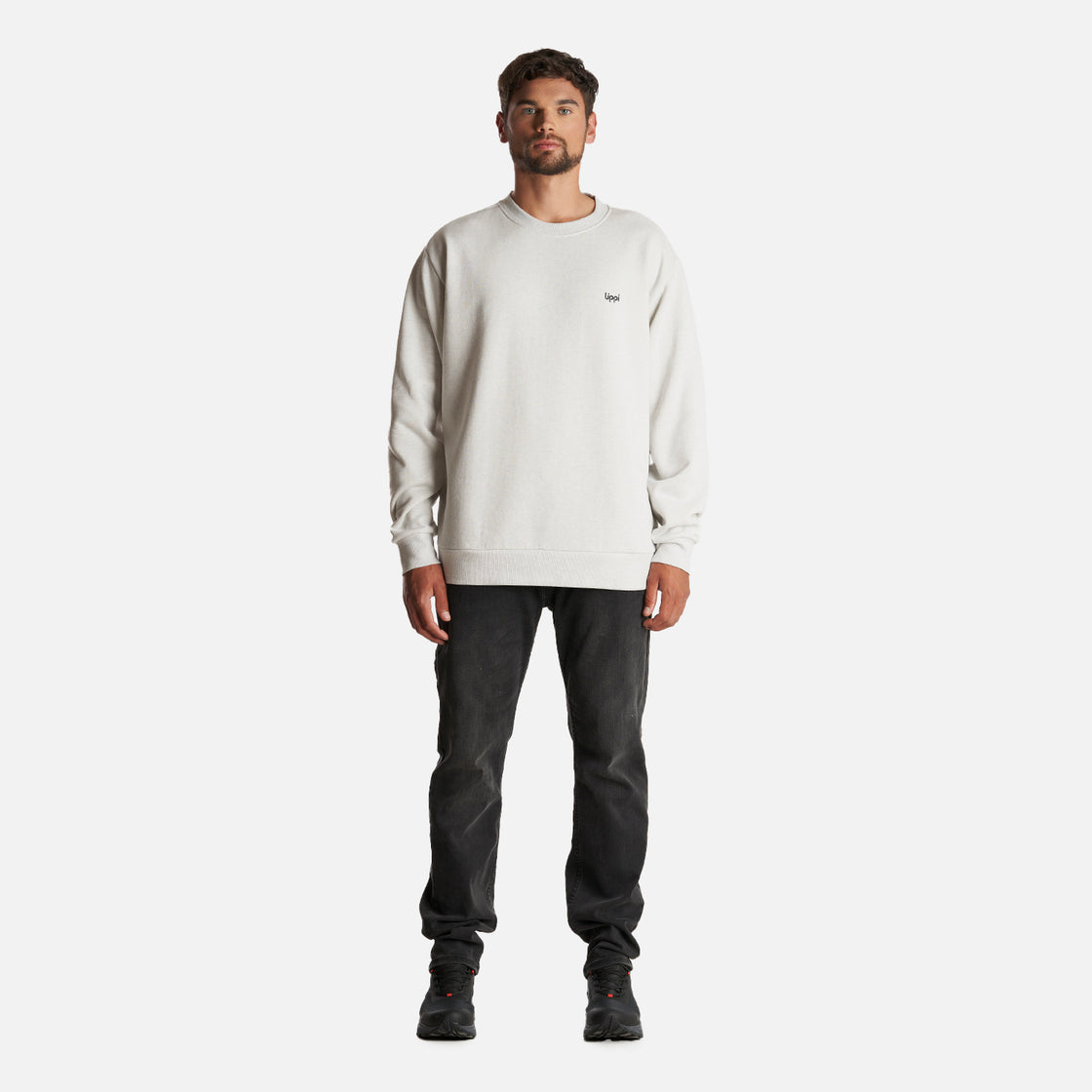 Poleron Hombre Ulmo Crewneck Sweatshirt Melange Gris Claro Lippi