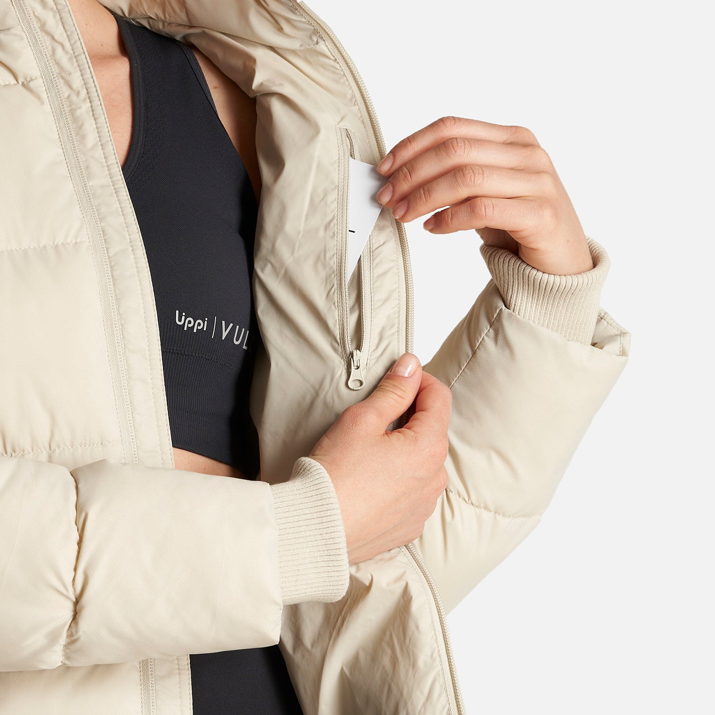 Chaqueta Mujer Long Line Steam Pro Hoody Jacket Crema Lippi