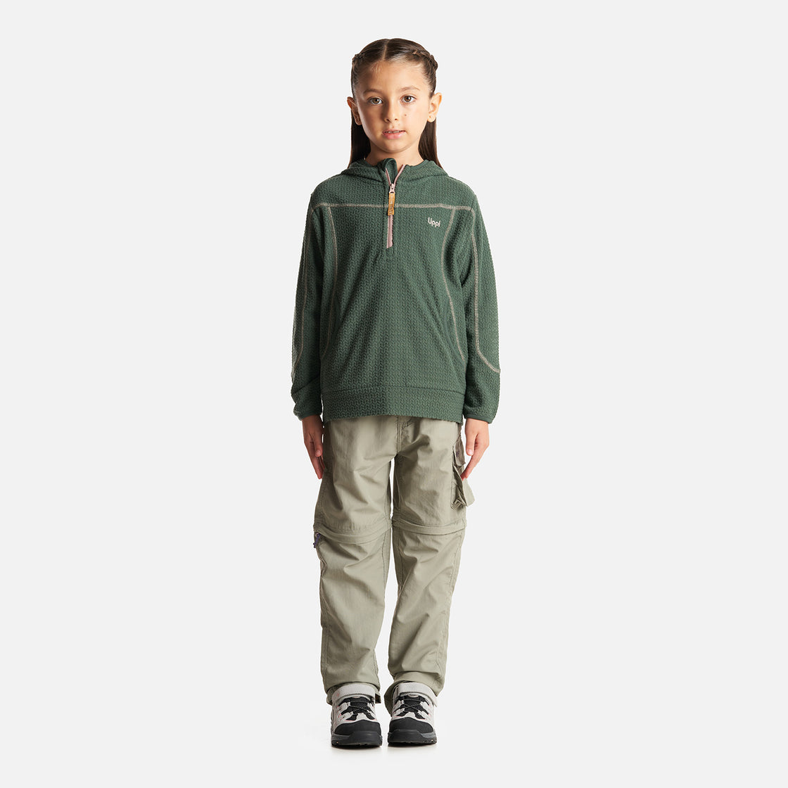 Poleron Niña Saltamontes Nano-F 14 Zip Hoody Verde Botella Lippi