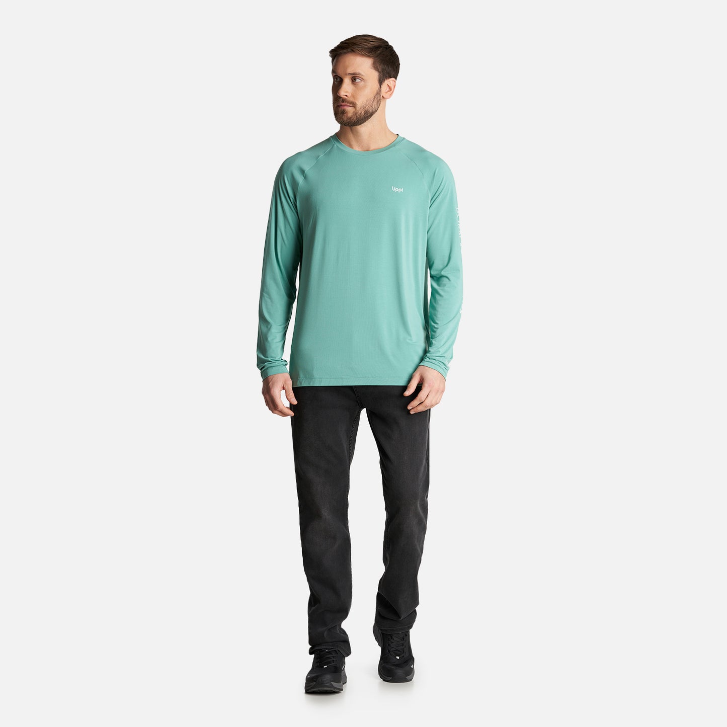 Polera Hombre Sun Action Long Sleeve Q-Dry Tshirt Turquesa Lippi