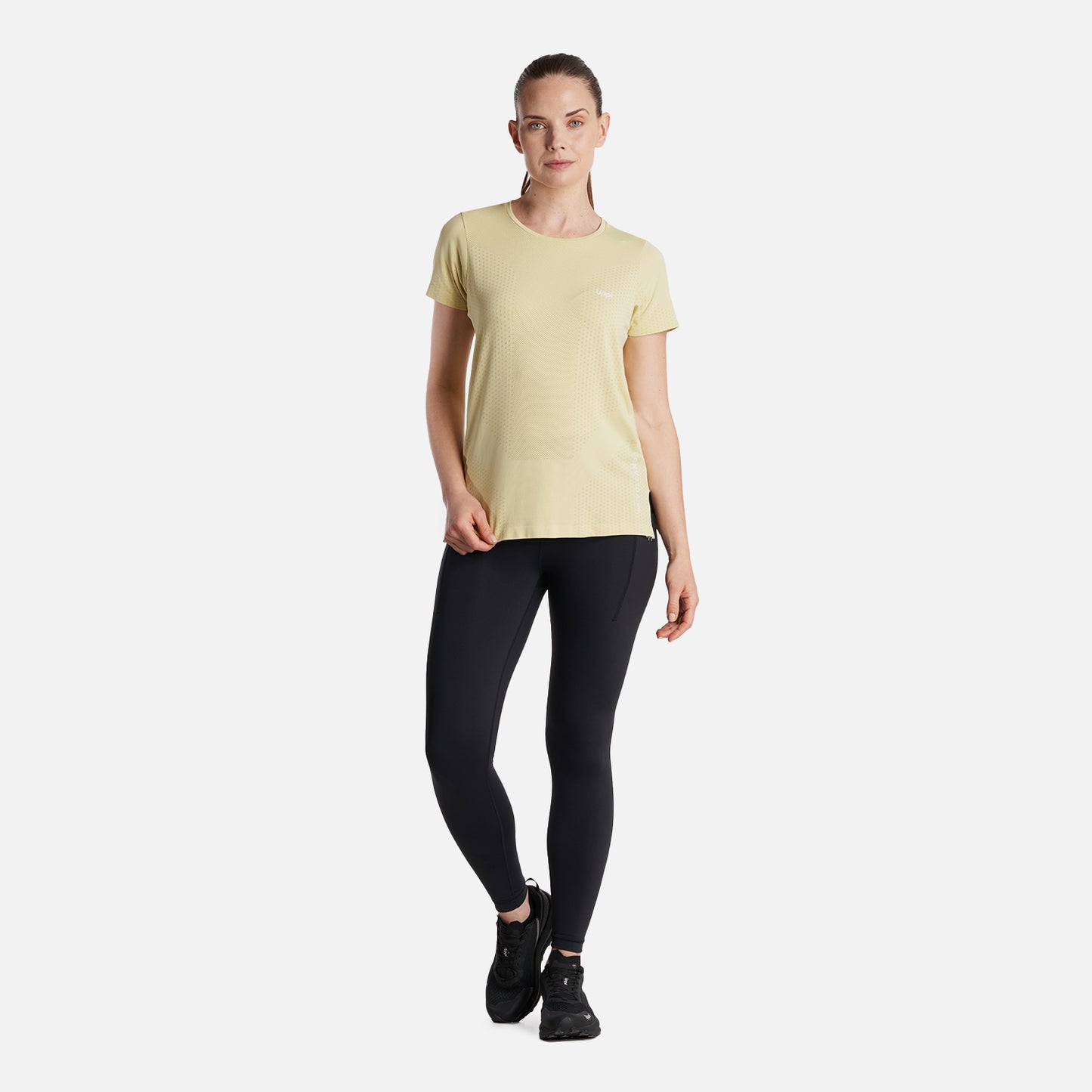 Polera Mujer  4 Run Seamless Trail Short Sleeve T-Shirt Amarillo Lippi