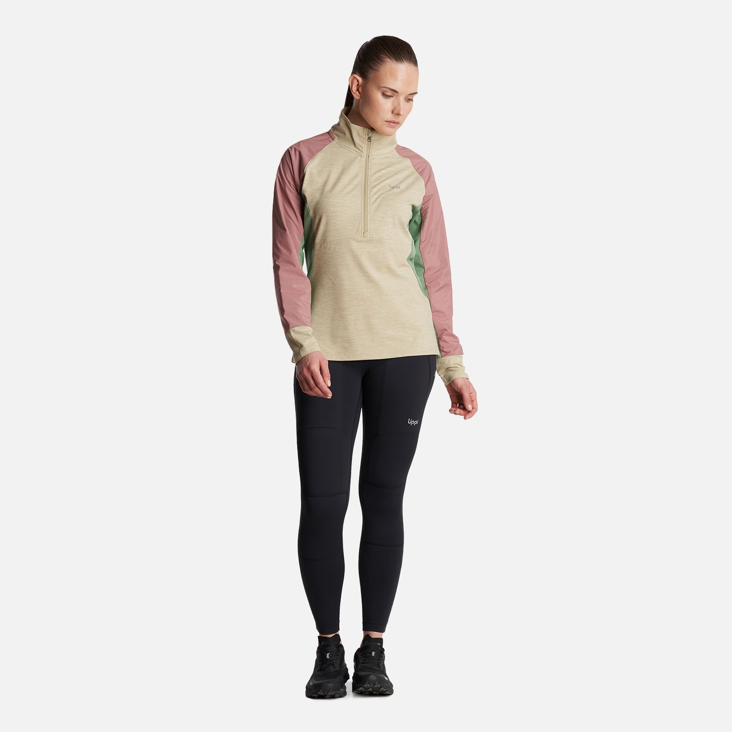 Poleron Mujer  Egger 1/4 Zip Melange Beige Lippi