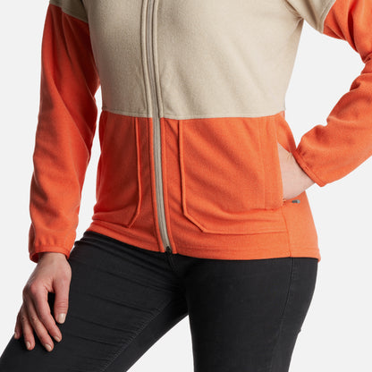 Poleron Mujer  Stripes Nano-F Full Zip Crema Lippi