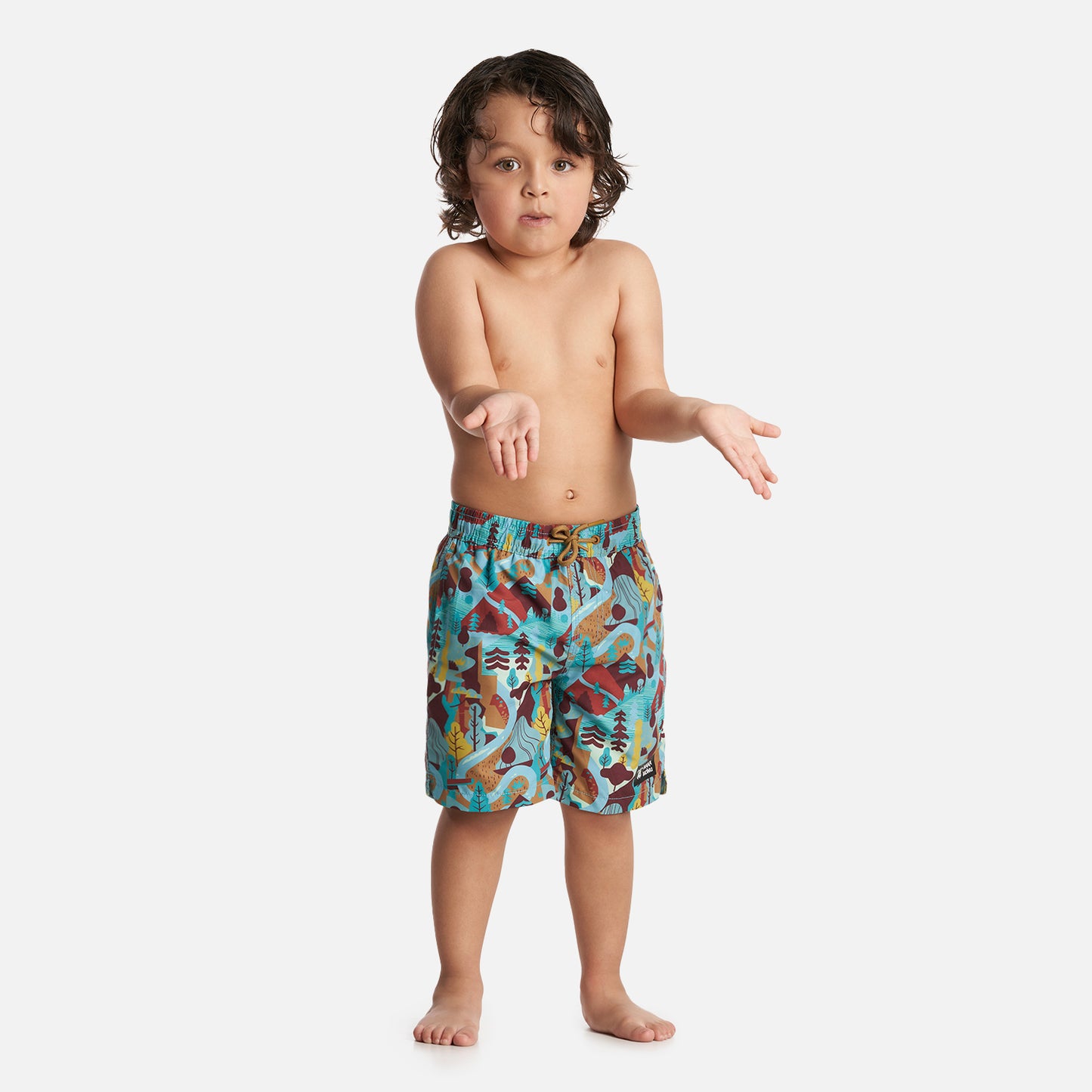 Traje de Baño Niño Bombita Print Turquesa Haka Honu