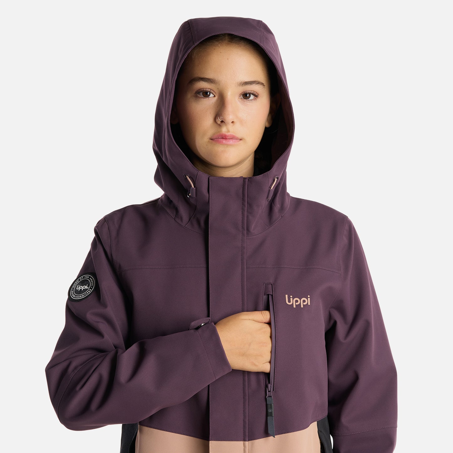 Chaqueta Teen Girl Massif B-Dry Hoody Jacket Morado Oscuro Lippi