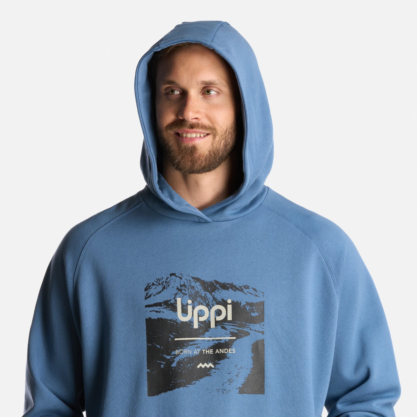 Poleron Hombre Insigne Hoody Sweatshirt Front Print Azul Grisaceo Lippi