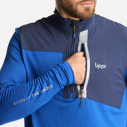 Poleron Hombre Karova Nano F 1/4 Zip Azul Lippi