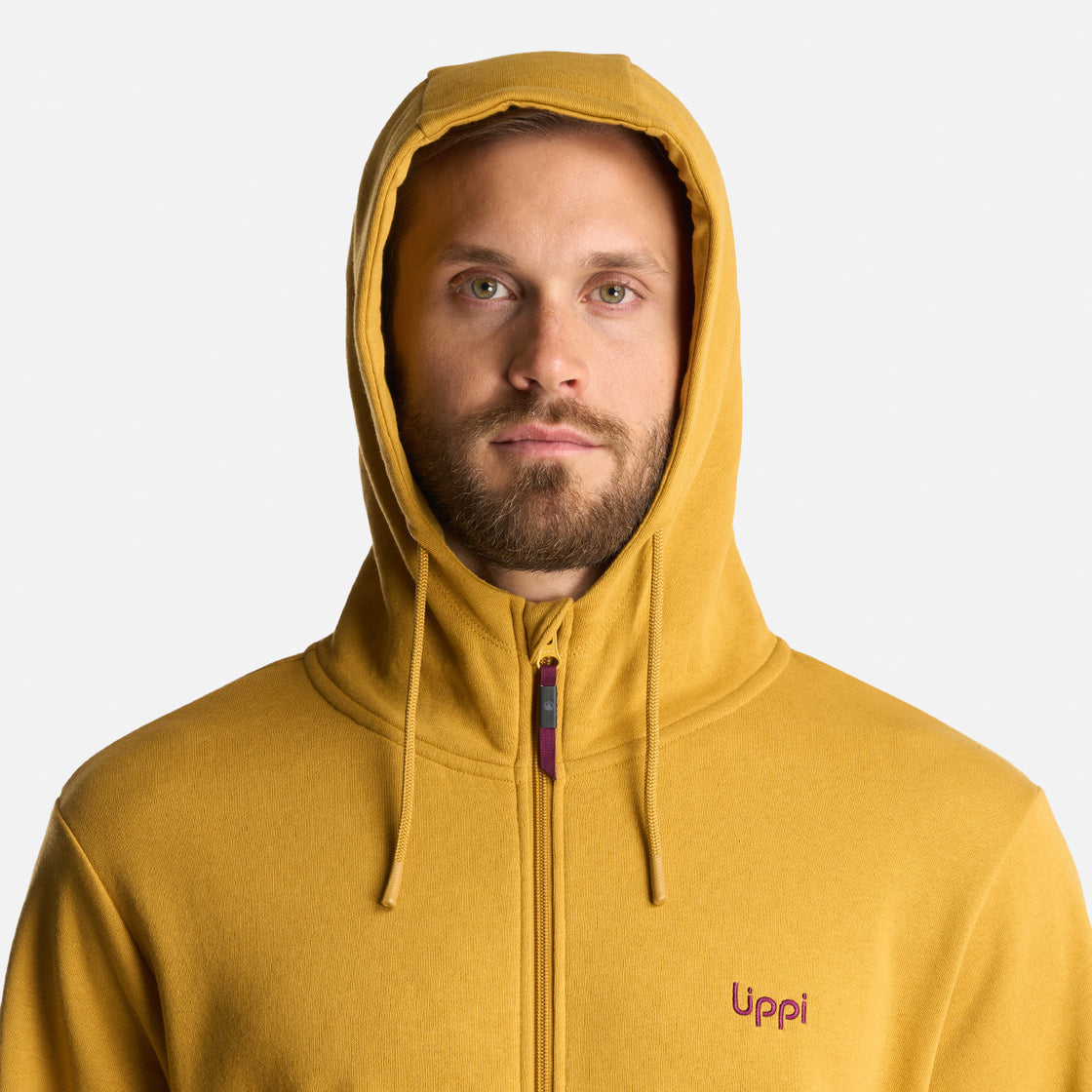 Poleron Hombre Ulmo Full Zip Hoody Sweatshirt Mostaza Lippi