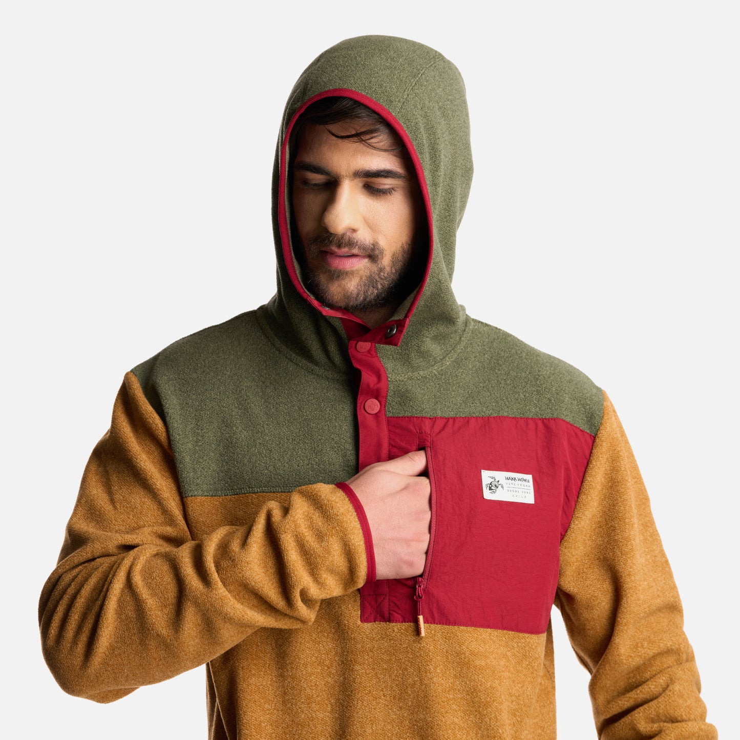 Poleron Hombre Tokerau Hoodie Ocre Haka Honu