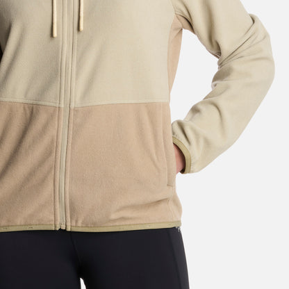 Polerón Mujer Stripes Nano-F Full Zip Hoody Beige Lippi