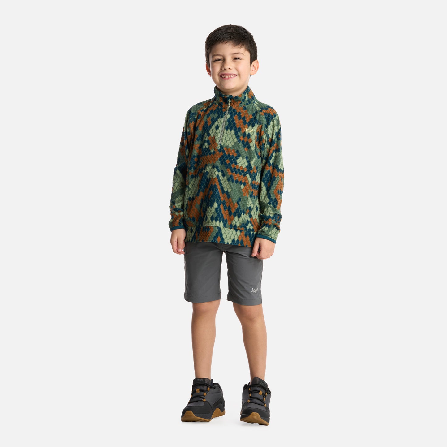 Polerón Niño Saltamontes Nano-F 14 Zip Print Verde Lippi