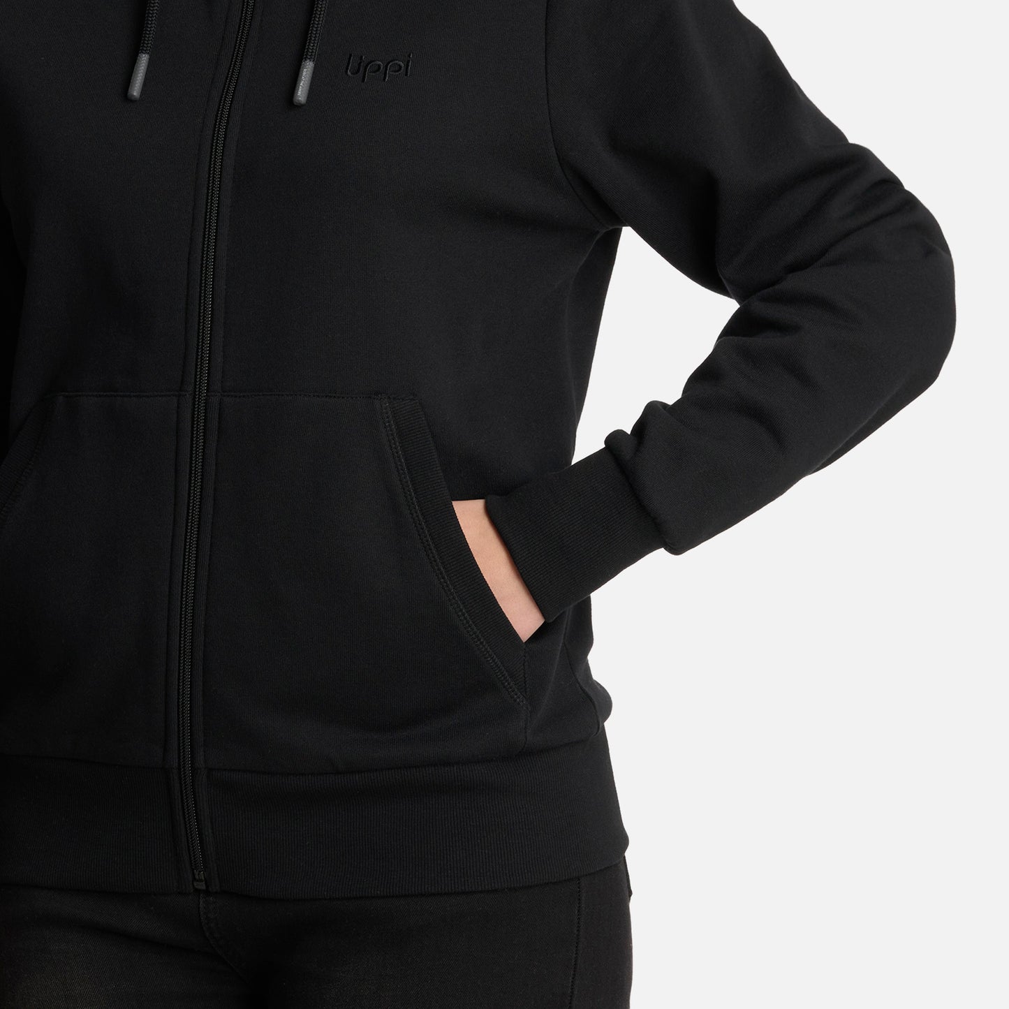 Polerón Mujer Ulmo Full Zip Hoody Sweatshirt Negro Lippi