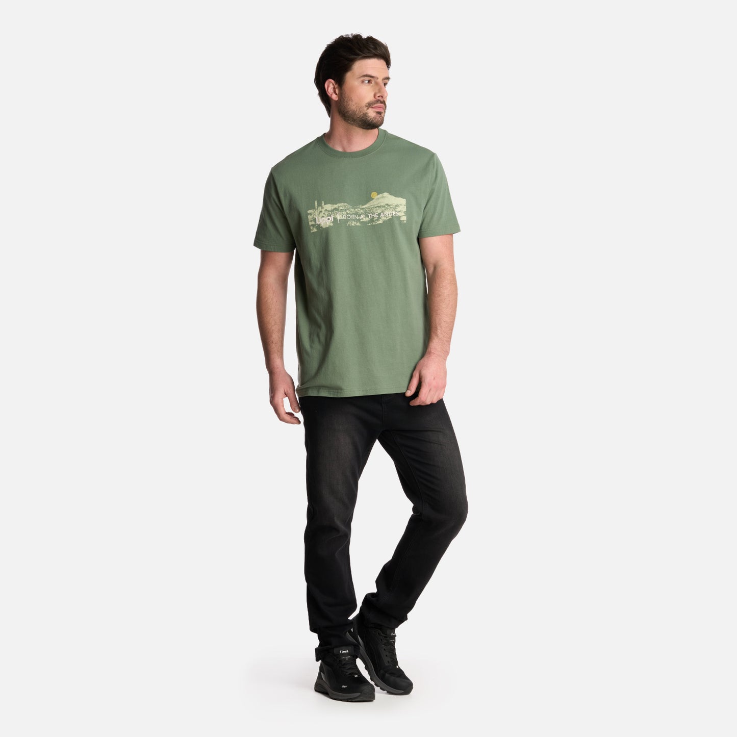 Polera Hombre Logo Lippi Front Print T-Shirt Jade Oscuro Lippi