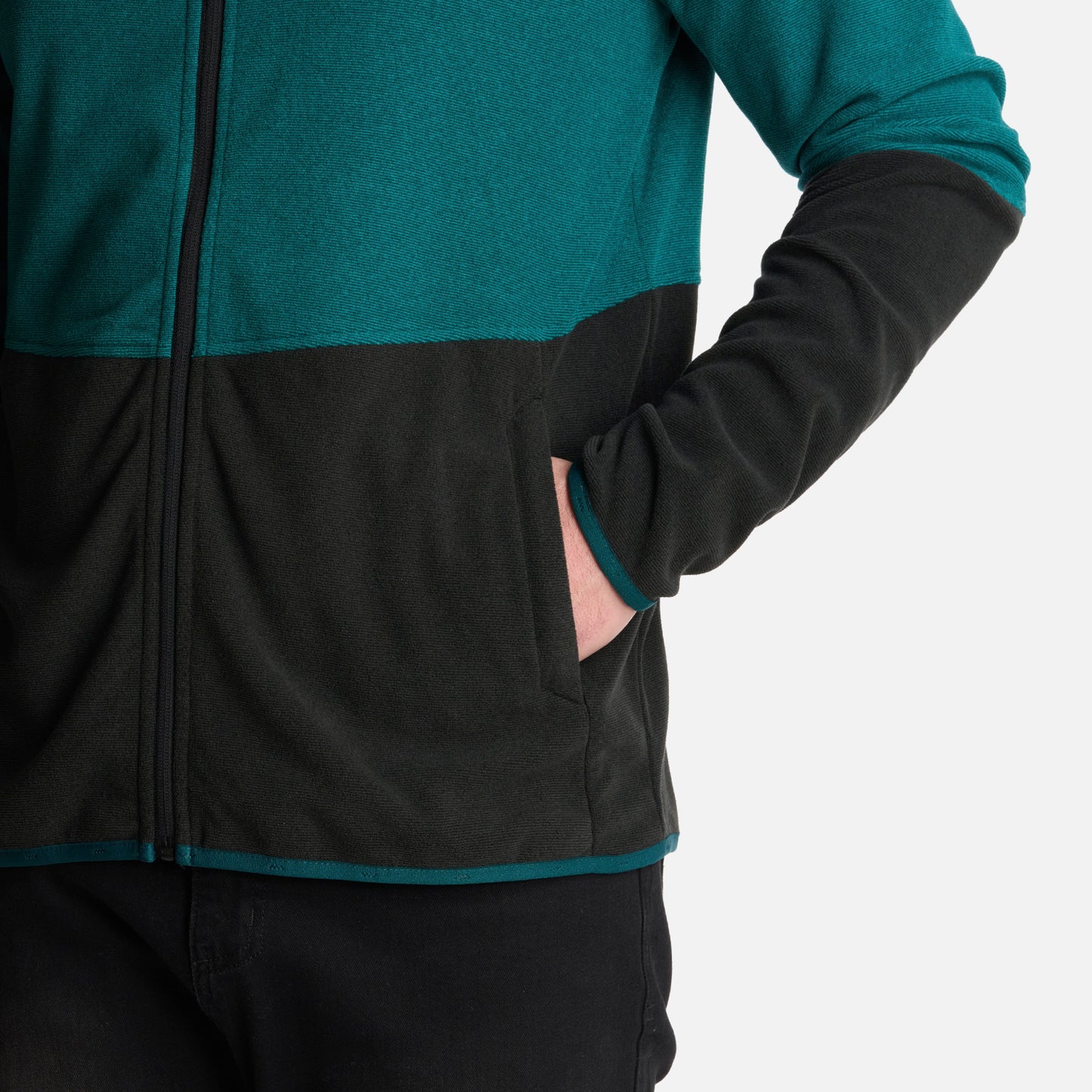 Polerón Hombre Stripes Nano-F Full Zip Hoody Petroleo Lippi