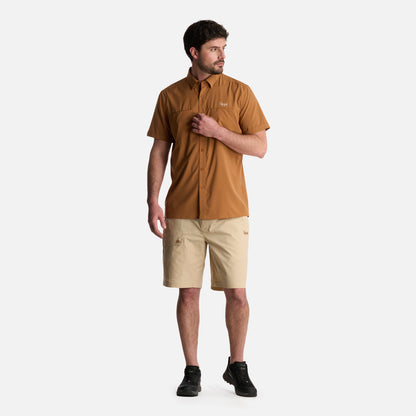 Camisa Hombre Wallace Short Sleeve Q-dry Shirt Camel Lippi