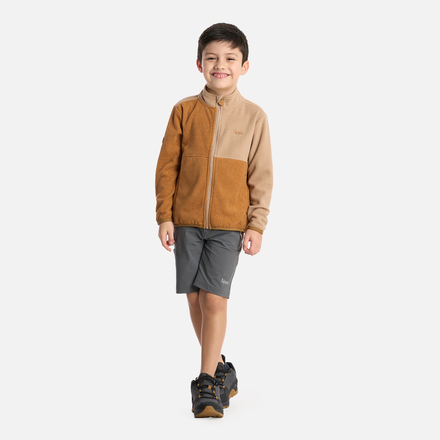 Polerón Niño Stripes Nano-F Full Zip Camel Lippi