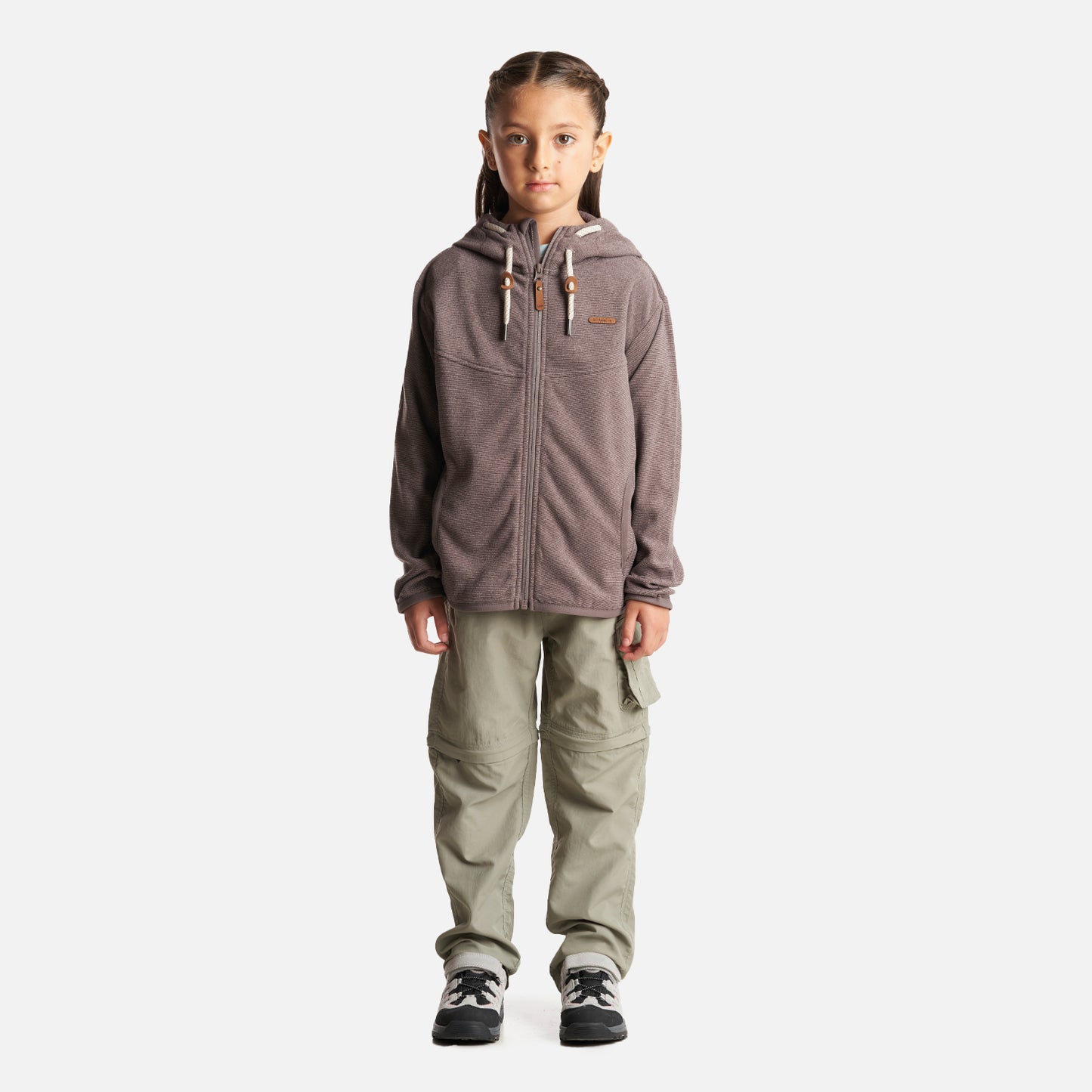 Poleron Niña Stripes Nano-F Full Zip Hoody Malva Lippi