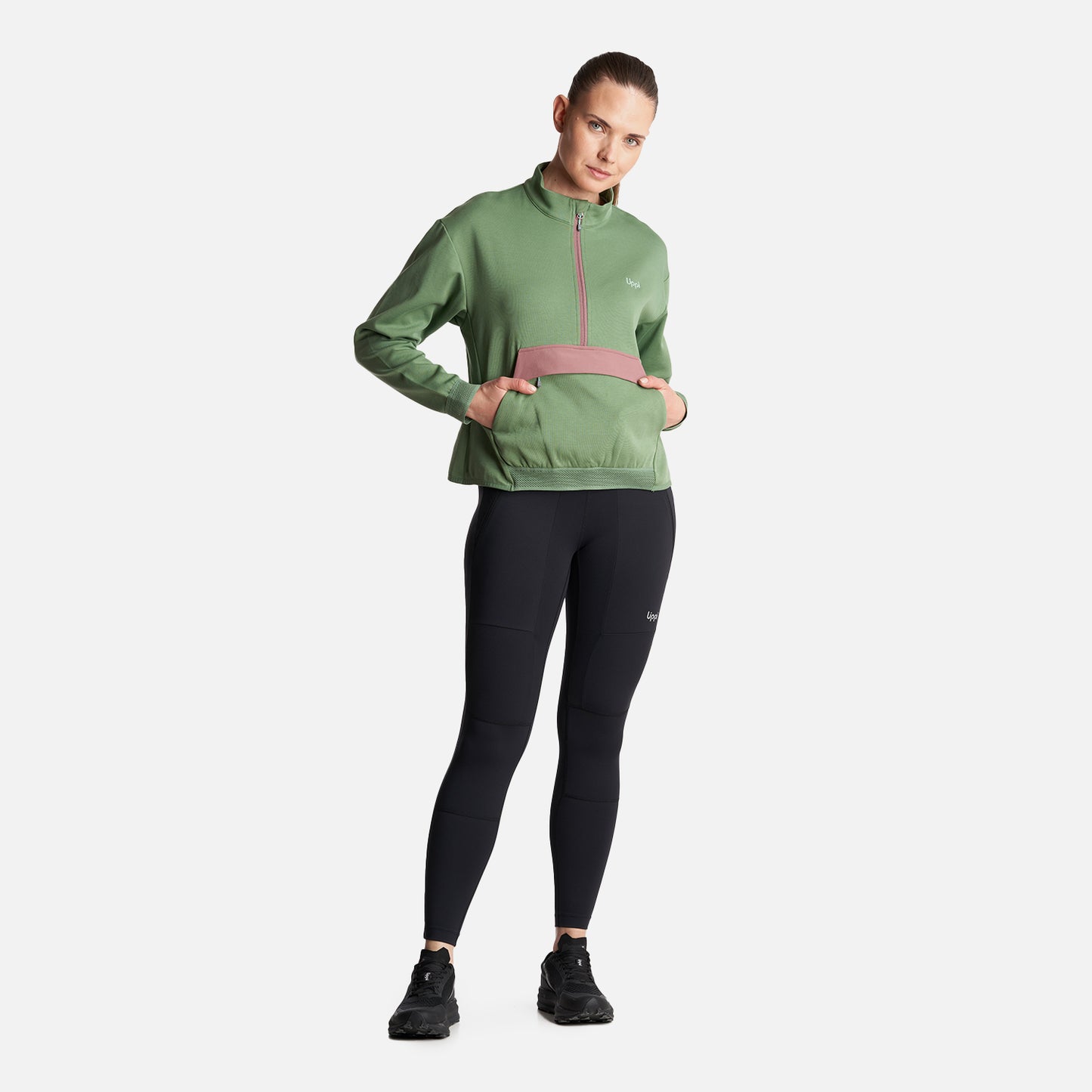 Poleron Mujer  DownStreet 1/4 Zip Sweatshirt Verde Claro Lippi