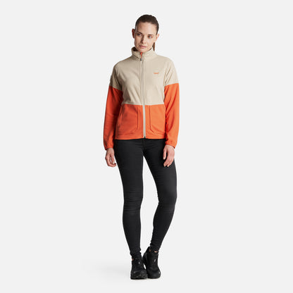 Poleron Mujer  Stripes Nano-F Full Zip Crema Lippi