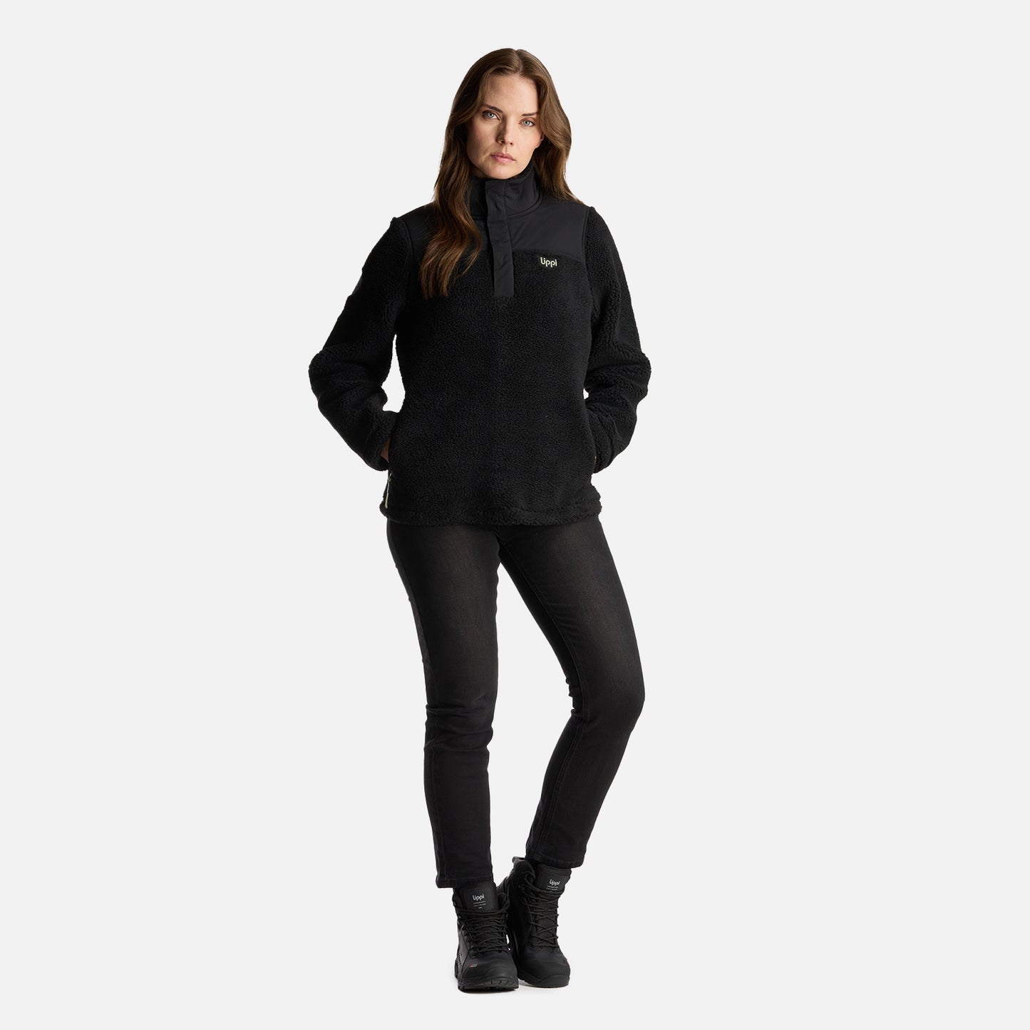 Chaqueta Mujer Glaciar Sherpa Pro 14 Zip Jacket Negro Lippi