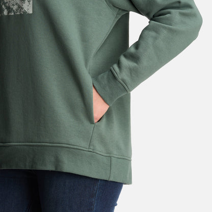 Poleron Mujer Insigne Hoody Sweatshirt Front Print Verde Musgo Lippi