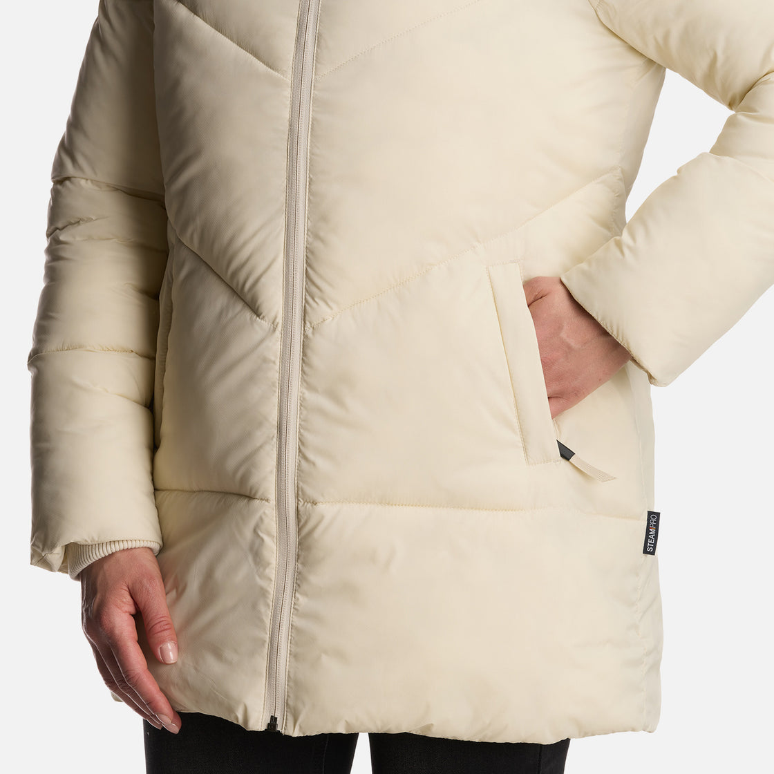 Chaqueta Mujer Long Line Steam Pro Hoody Jacket Crema Lippi