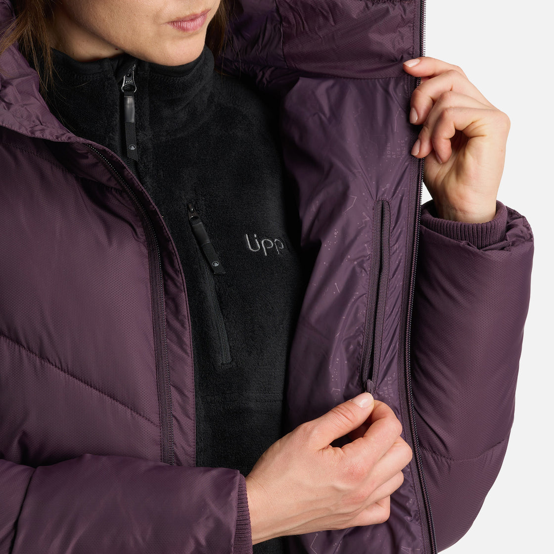 Chaqueta Mujer Long Line Steam Pro Hoody Jacket Morado Oscuro Lippi