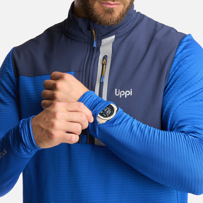 Poleron Hombre Karova Nano F 1/4 Zip Azul Lippi