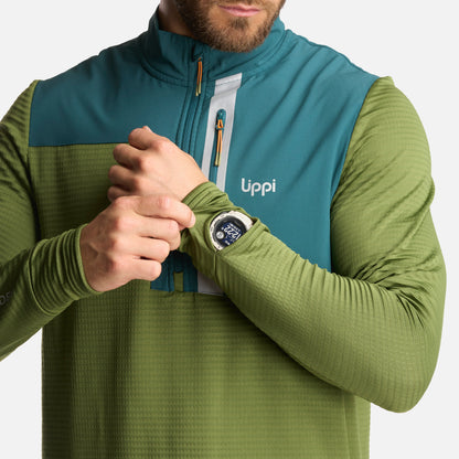 Poleron Hombre Karova Nano F 1/4 Zip Verde Lippi