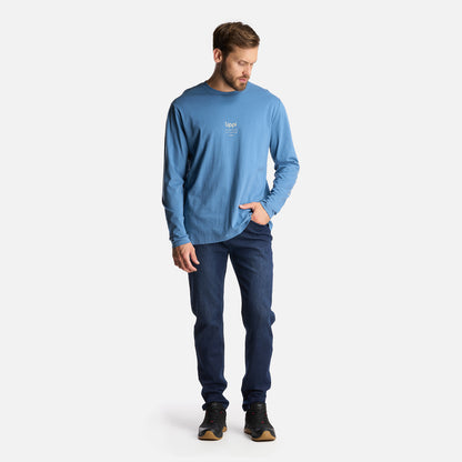 Polera Hombre Logo Lippi Long Sleeve T-Shirt Azul Grisaceo Lippi