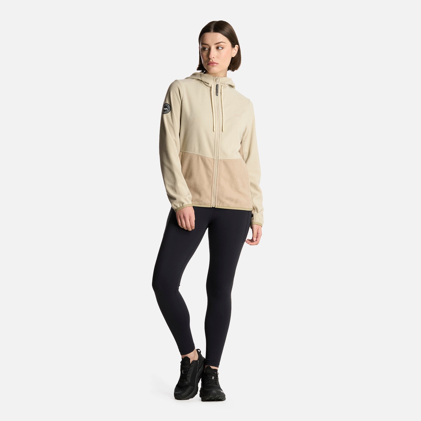 Polerón Mujer Stripes Nano-F Full Zip Hoody Beige Lippi