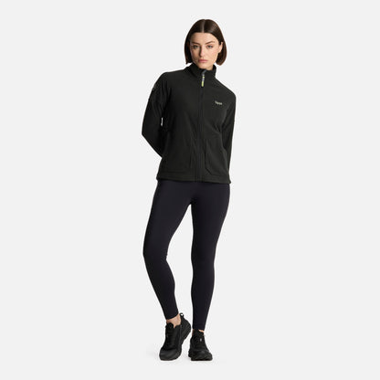 Polerón Mujer Stripes Nano-F Full Zip Negro Lippi