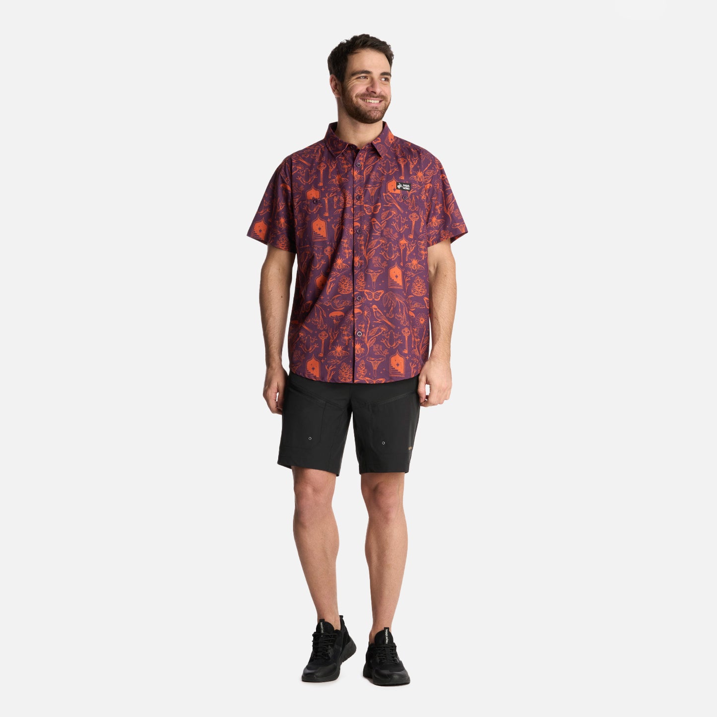 Camisa Hombre Cumbre Manga Corta Print Morado Haka Honu