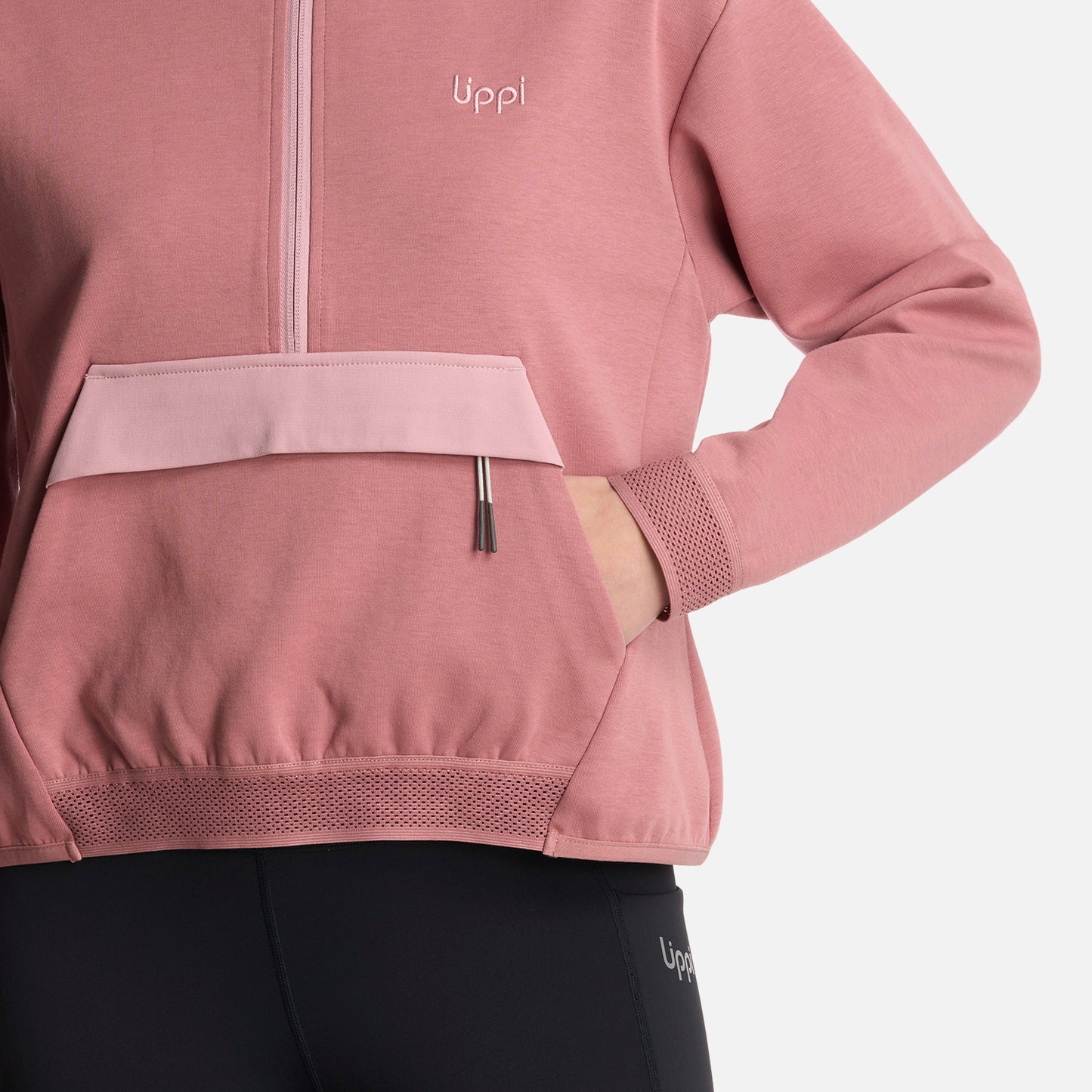 Polerón Mujer DownStreet 1/4 Zip Sweatshirt Rosa Oscuro Lippi