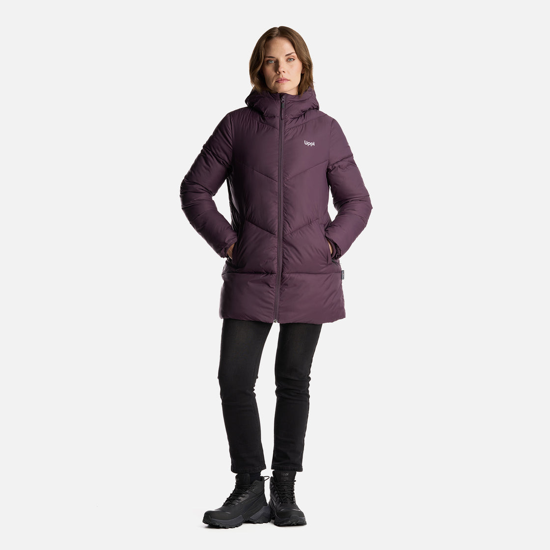 Chaqueta Mujer Long Line Steam Pro Hoody Jacket Morado Oscuro Lippi