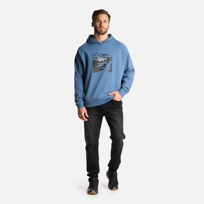 Poleron Hombre Insigne Hoody Sweatshirt Front Print Azul Grisaceo Lippi