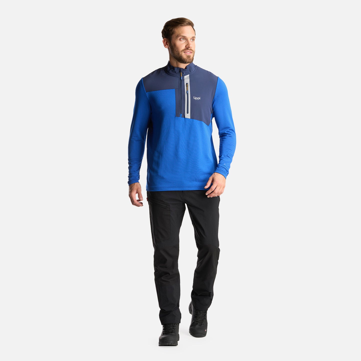 Poleron Hombre Karova Nano F 1/4 Zip Azul Lippi