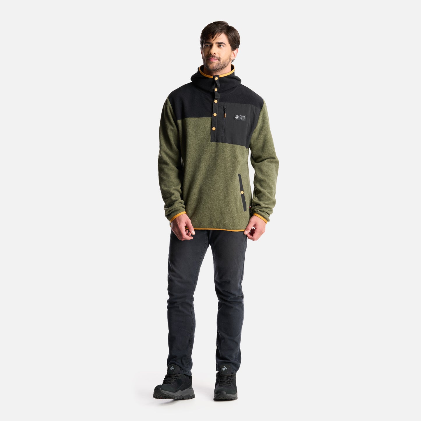 Poleron Hombre Tokerau Hoodie Verde Militar Haka Honu