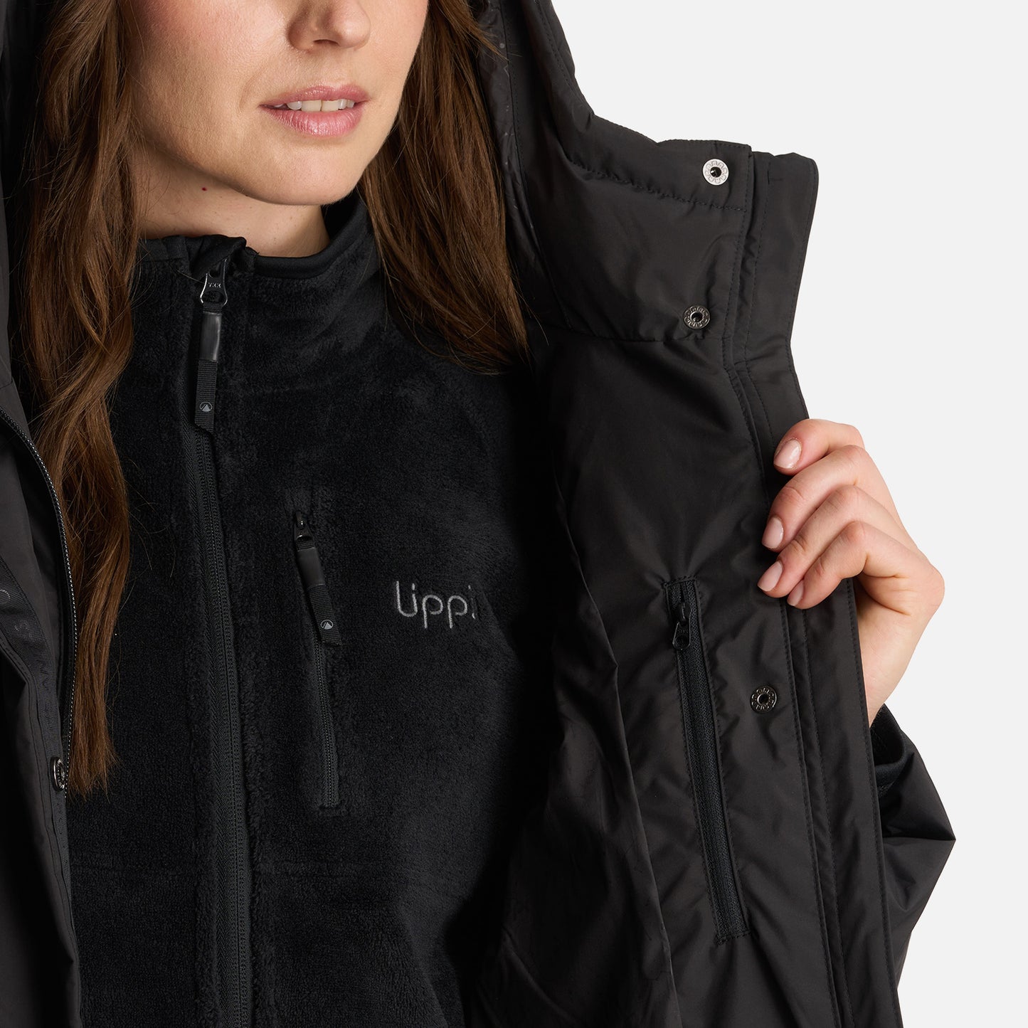 Chaqueta Mujer Long And Warm Steam Pro Hoody Jacket Negro Lippi