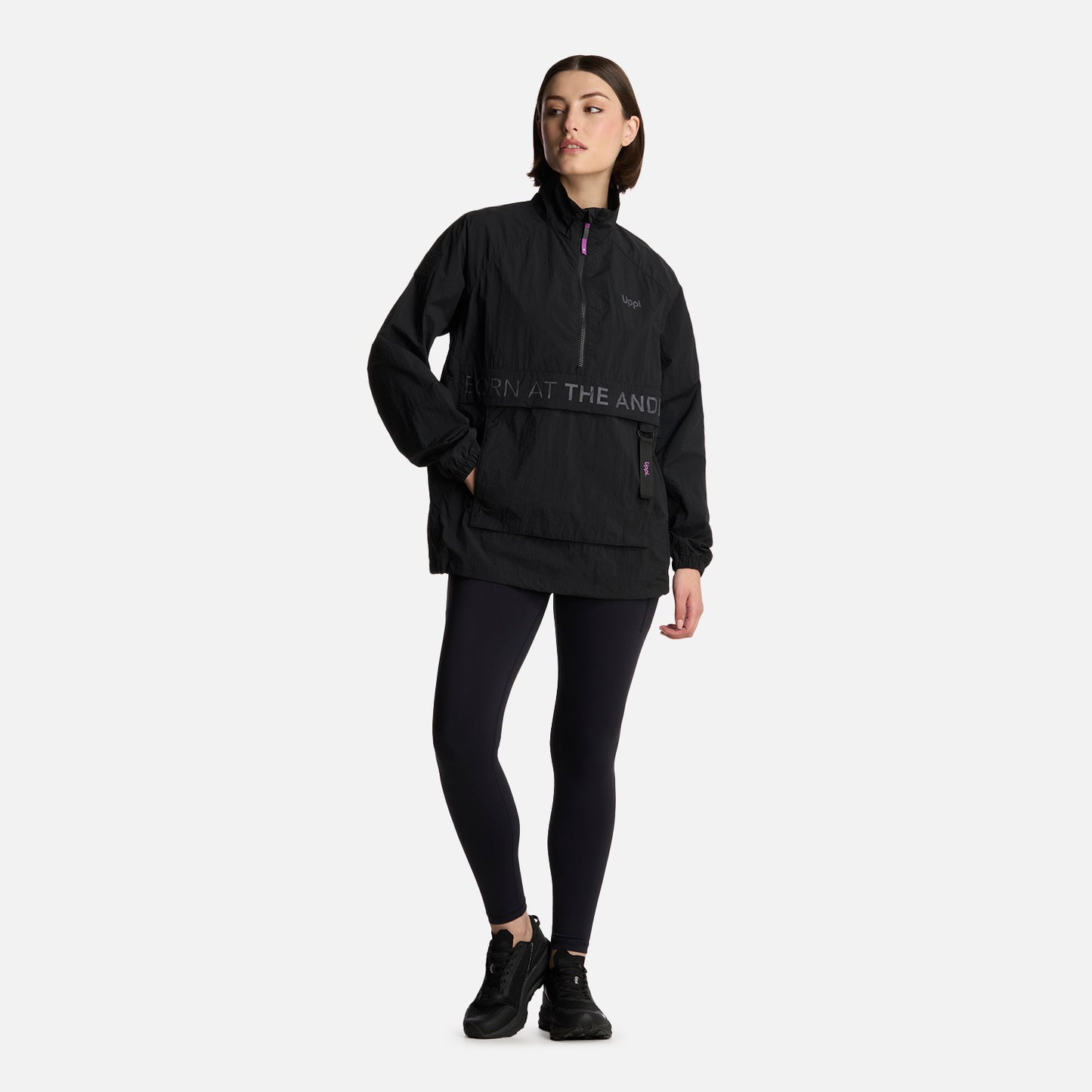 Chaqueta Mujer WindCity WindBreaker 1/4 Zip Jacket Negro Lippi