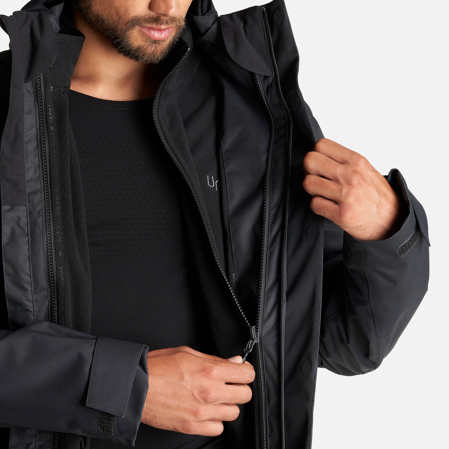 Chaqueta Hombre Tres Cruces Fusion-3 Hoody Jacket Negro Lippi