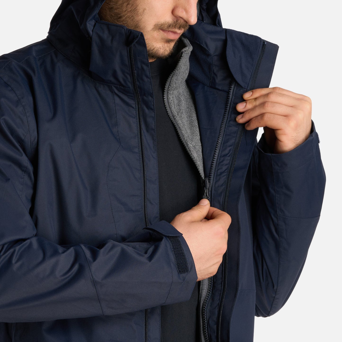 Chaqueta Hombre Tres Cruces Fusion-3 Hoody Jacket Azul Marino Lippi